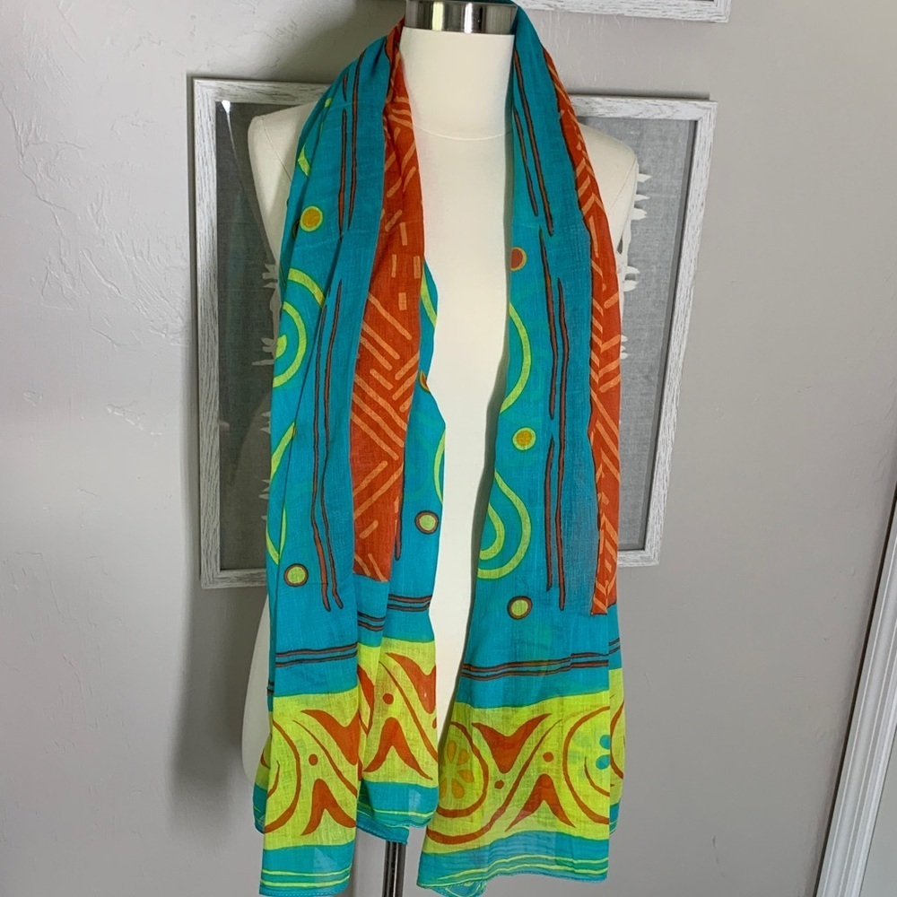 PHAS cotton fluorescent tribal Indian print scarf